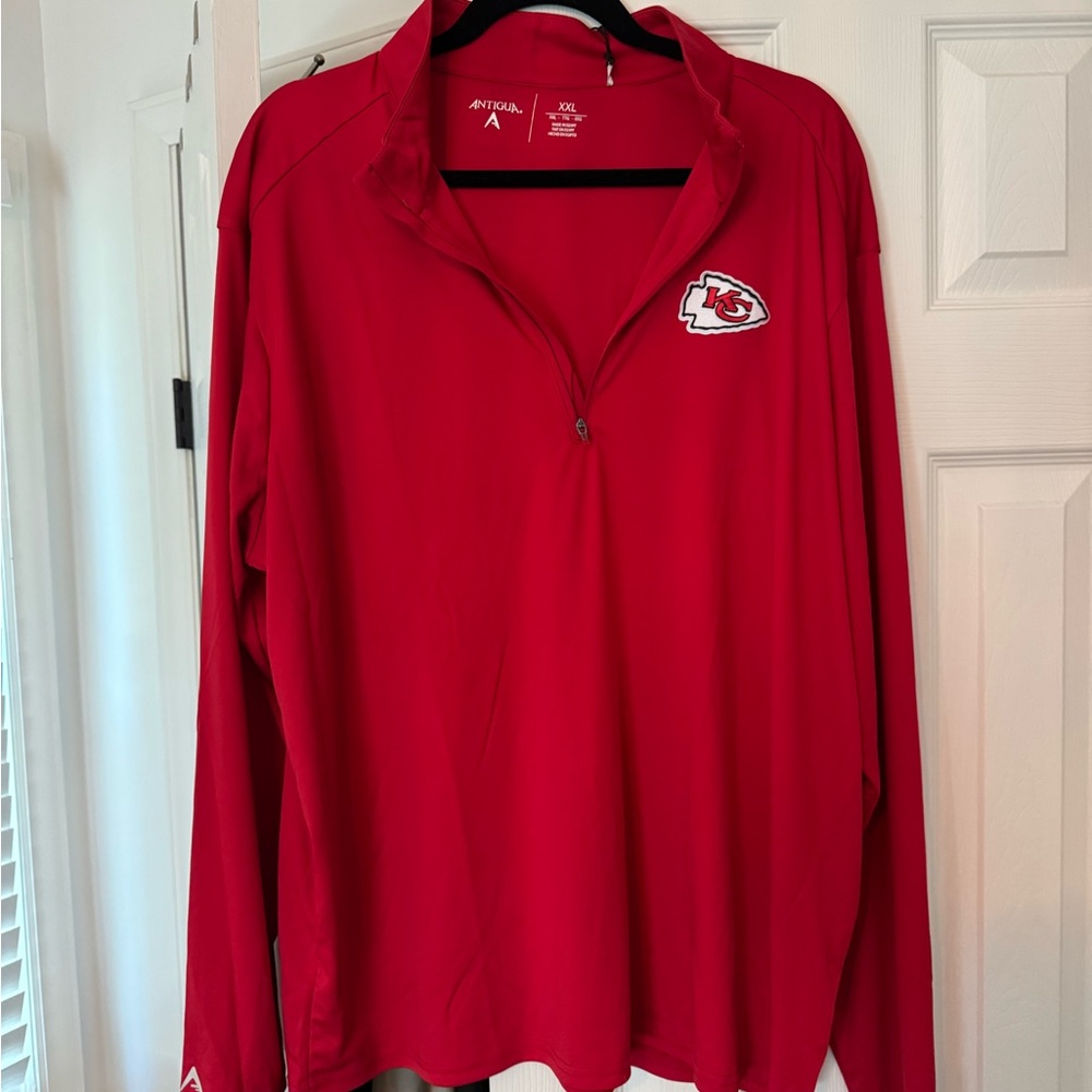 Antigua Men's Chiefs Red Quarter-Zip Pullover